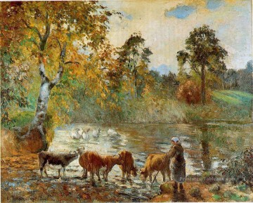 l’étang de montfoucault 1875 Camille Pissarro Peinture à l'huile